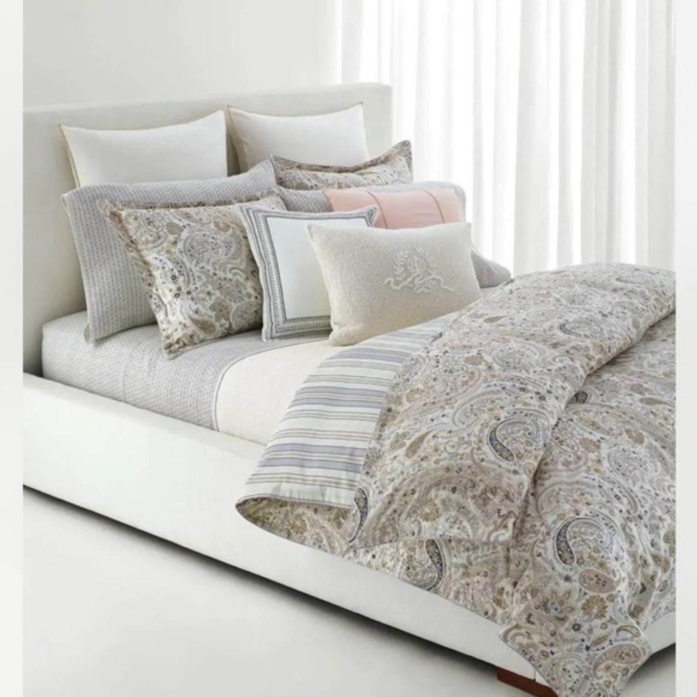 Lauren Ralph Estella‎ Paisley FULL / QUEEN Sheet Set Cream Multi New